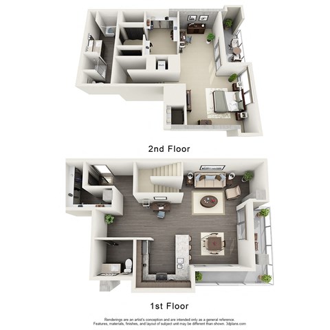 1600 VINE Los Angeles, CA One Bedroom Townhome Floor Plans 1641 SF